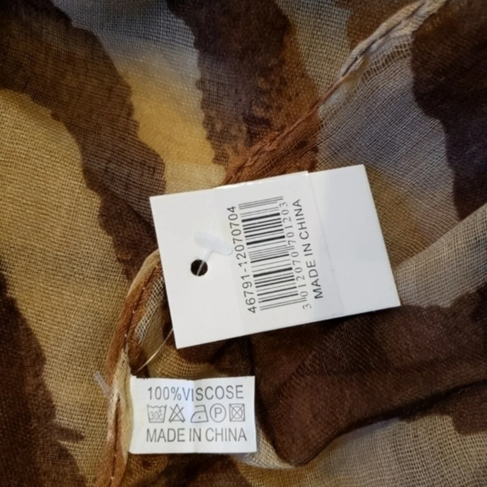 NWT  Shades of Brown Zebra‎ Large Scarf